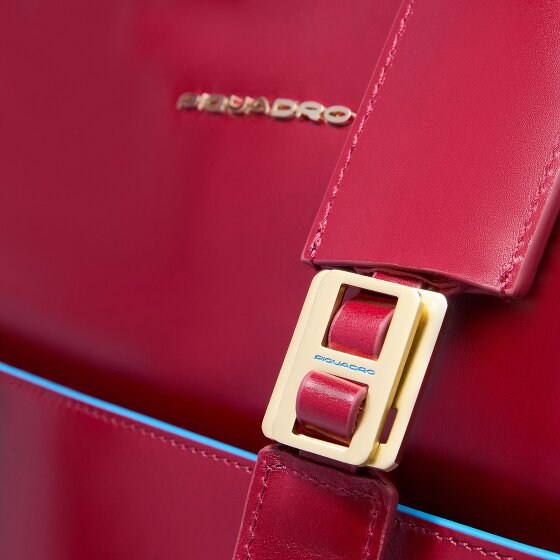 Piquadro Blue Square Schoudertas RFID-bescherming Leer 30 cm Laptop compartiment