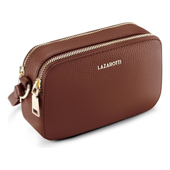 Lazarotti Bologna Leren Schoudertas Camera-Tas Leer Dubbele Ritssluiting 18 cm