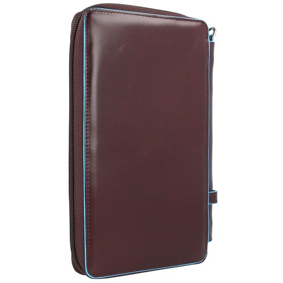 Piquadro Blauw vierkant reisetui leer 14 cm