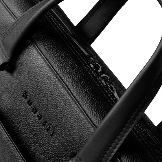 bugatti Black Koffer Leer 39 cm Laptop compartiment