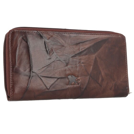 mano Donna Aurona Portemonnee RFID Leer 19 cm