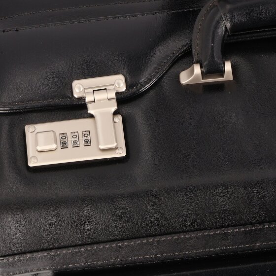 Dermata 2 wielen Pilotentrolley Leder 39 cm Laptopvak