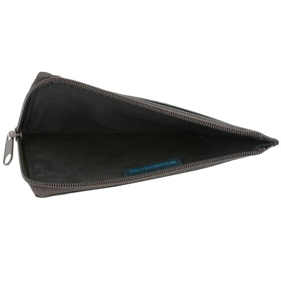 Piquadro Zwart Vierkant Creditcardetui RFID Leer 12,5 cm