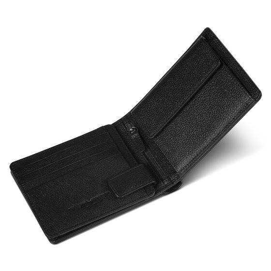 Police Portemonnee RFID leer 12 cm uitklapbaar met ritsvak