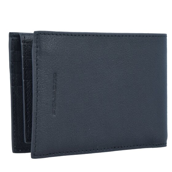 Piquadro Zwarte Vierkante Portemonnee RFID Leer 12,5 cm