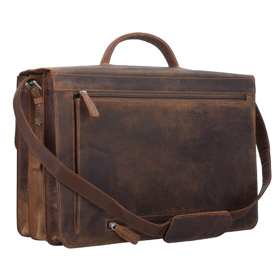 Plevier Retro Zeppelin Koffer Leer 43.5 cm Laptop compartiment