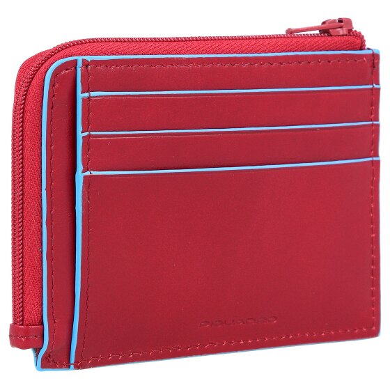 Piquadro Blauw vierkant creditcard etui RFID leer 11 cm