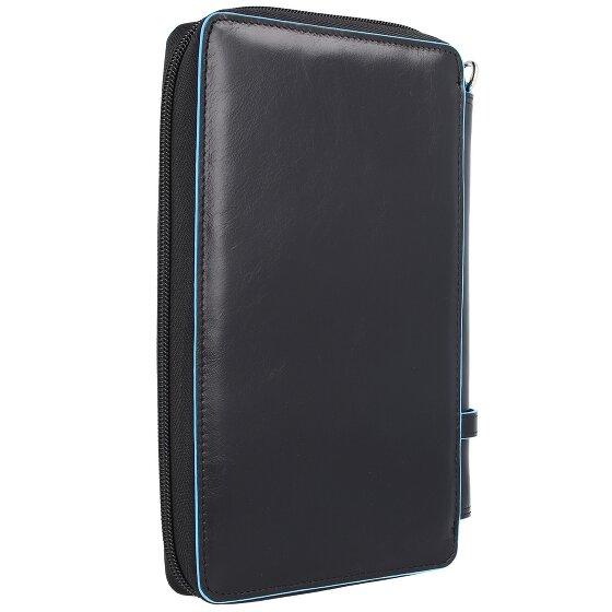 Piquadro Blauw vierkant reisetui leer 14 cm