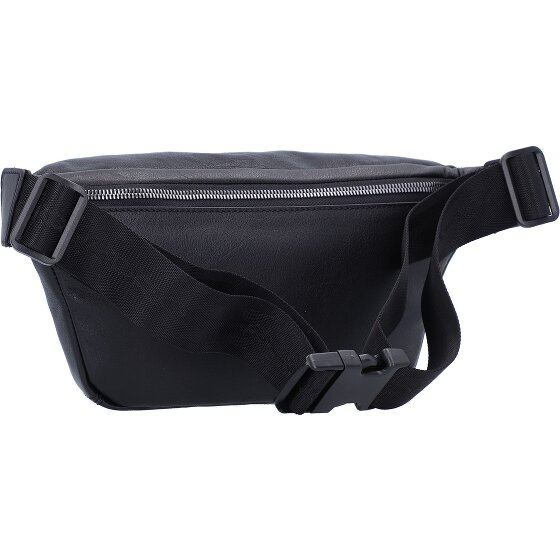 Piquadro Zwart vierkant heuptasje leer 31 cm