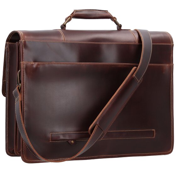 Buckle & Seam Nevada aktetas leer 42 cm laptop compartiment