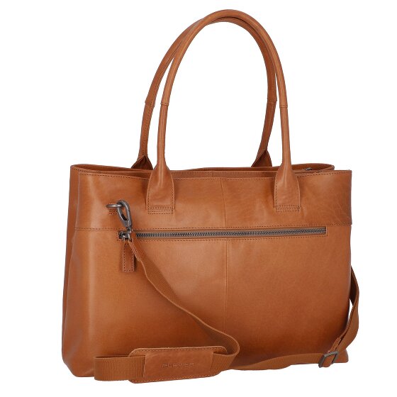 Plevier Rock Amber Schoudertas Leer 43 cm Laptop compartiment