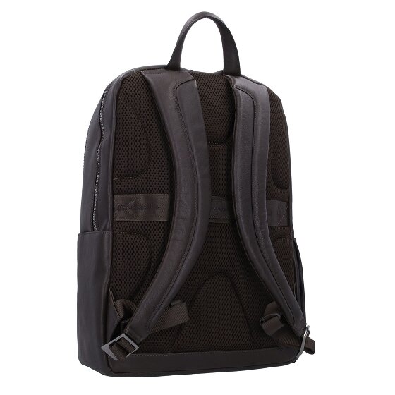 Piquadro Zwarte Square Rugzakken Leer 44 cm Laptopvak