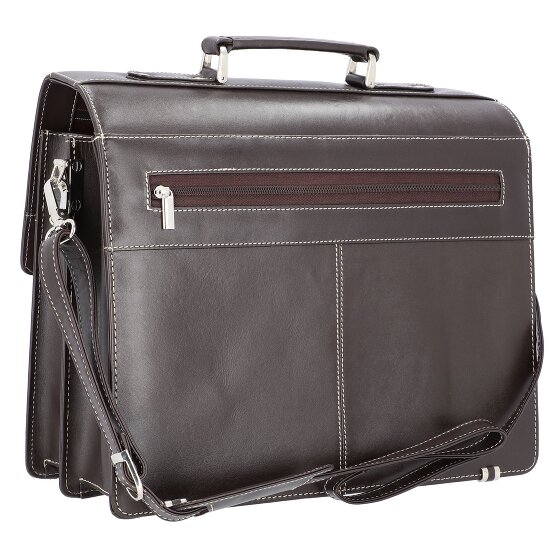 Alassio Monaco aktetas leer 38 cm laptop compartiment