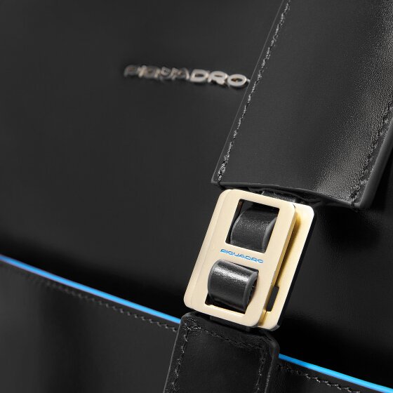Piquadro Blue Square Schoudertas RFID-bescherming Leer 30 cm Laptop compartiment