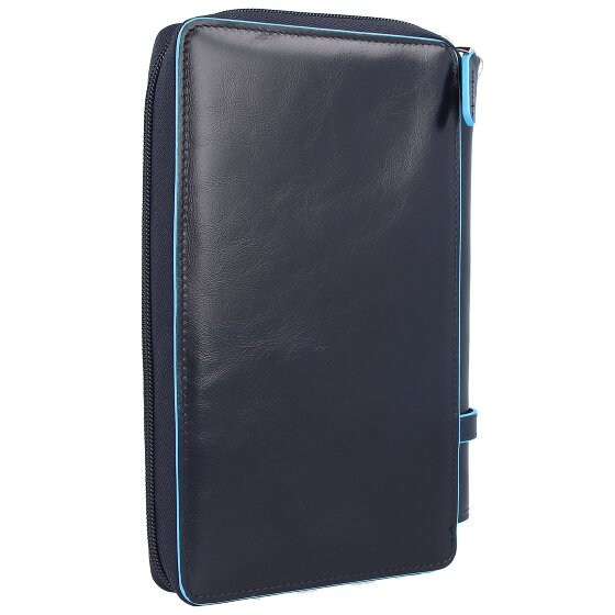 Piquadro Blauw vierkant reisetui leer 14 cm