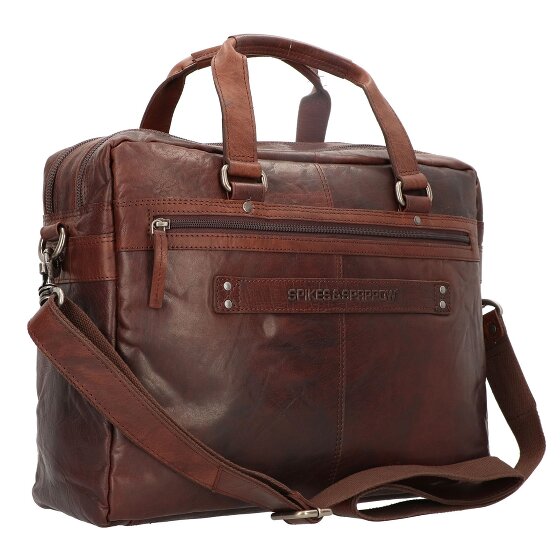 Spikes & Sparrow Aktetas leer 41 cm laptop compartiment