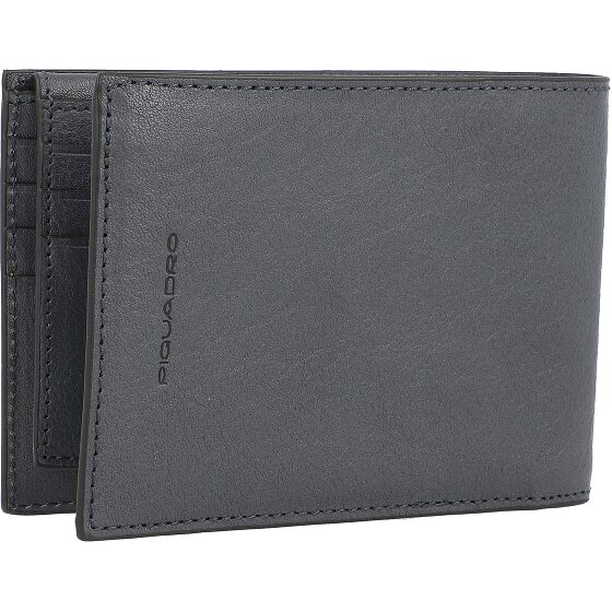 Piquadro Zwarte Vierkante Portemonnee RFID Leer 12,5 cm