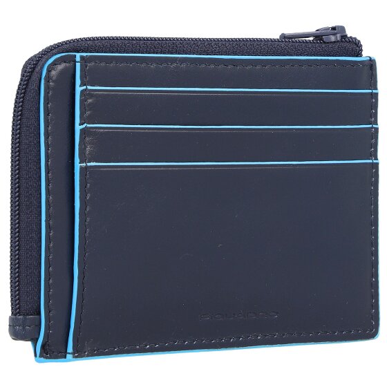 Piquadro Blauw vierkant creditcard etui RFID leer 11 cm