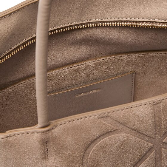Calvin Klein Emblem AOP Shopper Tas Leer 32 cm