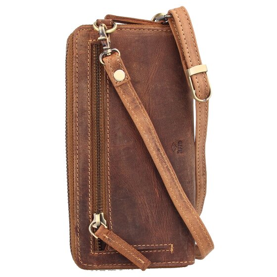 Greenburry Vintage mobiele telefoon etui RFID leer 8 cm