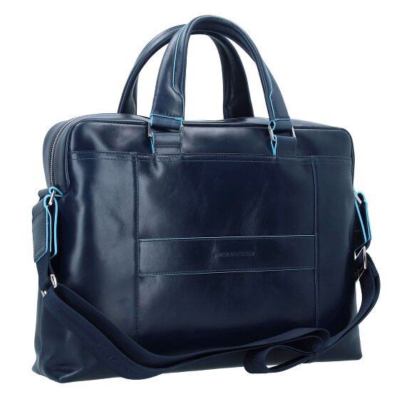 Piquadro Blauwe Square Briefcase III Leder 40 cm Laptopcompartiment