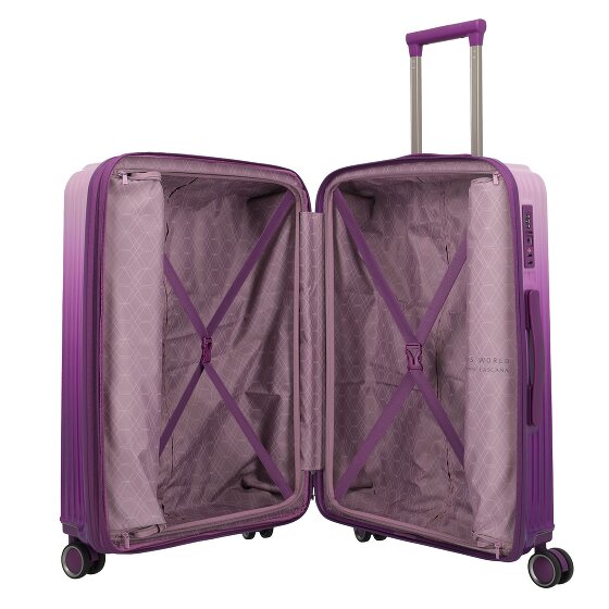 Travelite Lascana 4 wielen Trolley M 65 cm met uitbreidingsplooi
