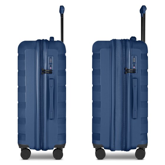d&n South Dakota 4 wielen Trolley M 66 cm met uitbreidingsplooi
