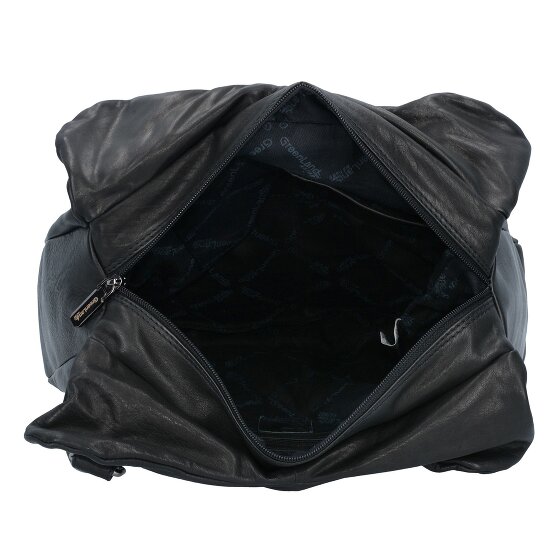 Greenland Nature Zwarte Nappa Schoudertas Leder 38 cm