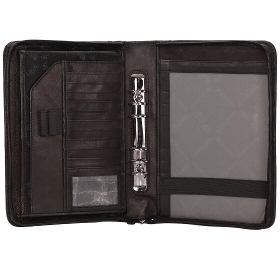 Greenland Nature Zwarte Nappa Ringmap Leder 19 cm