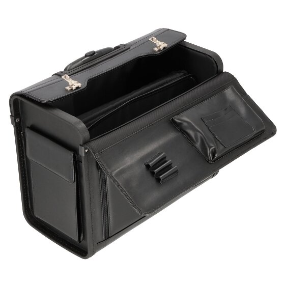 Dermata 2-wiel lederen pilotentrolley 45,5 cm laptopvak Dermata 2-wiel lederen pilotentrolley 45,5 cm laptopvak