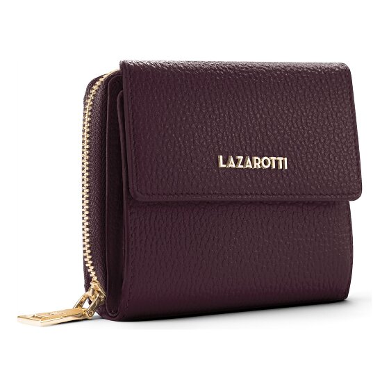 Lazarotti Bologna leer portemonnee met rits rondom, 12 cm