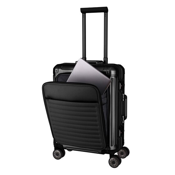 Travelite Next 4-wielige cabinewagen van Aluminium, 55 cm, met laptopvak
