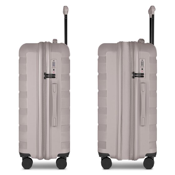 d&n South Dakota 4 wielen Trolley M 66 cm met uitbreidingsplooi