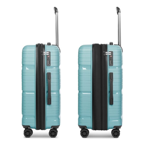 d&n Travel Line 4300-Plus 4 wielen Kofferset 3-delig met uitbreidingsplooi