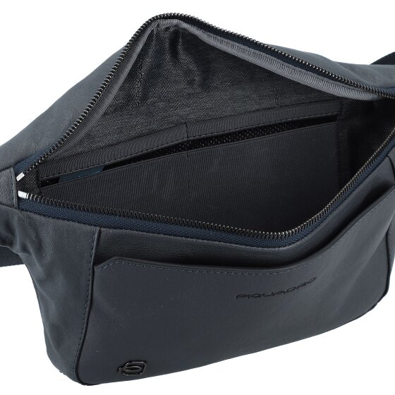 Piquadro Zwart vierkant heuptasje leer 31 cm