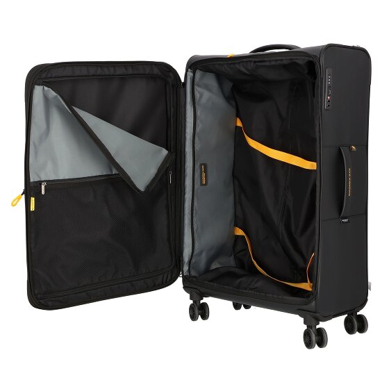 Mandarina Duck Eco Coated 4 wielen Trolley L 78 cm met uitbreidingsplooi