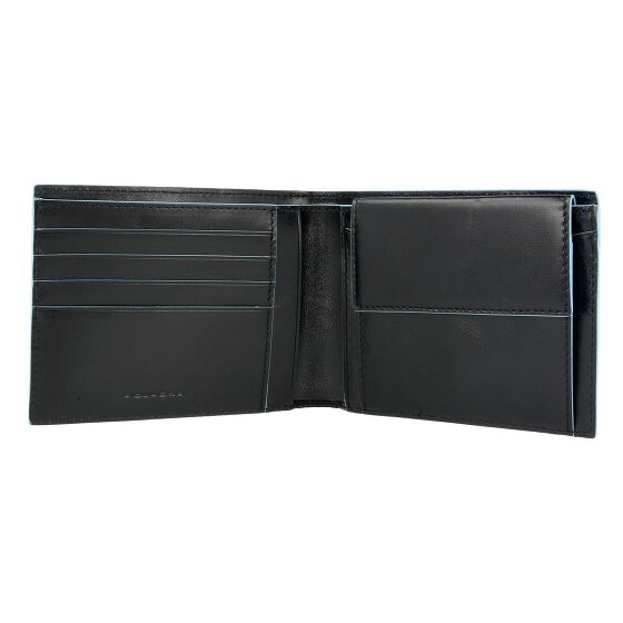 Piquadro Blauwe vierkante Leren Portemonnee 12,5 cm