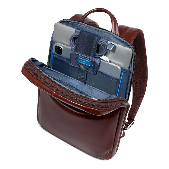 Piquadro Blue Square Dagrugzak RFID-bescherming Leer 37 cm Laptop compartiment