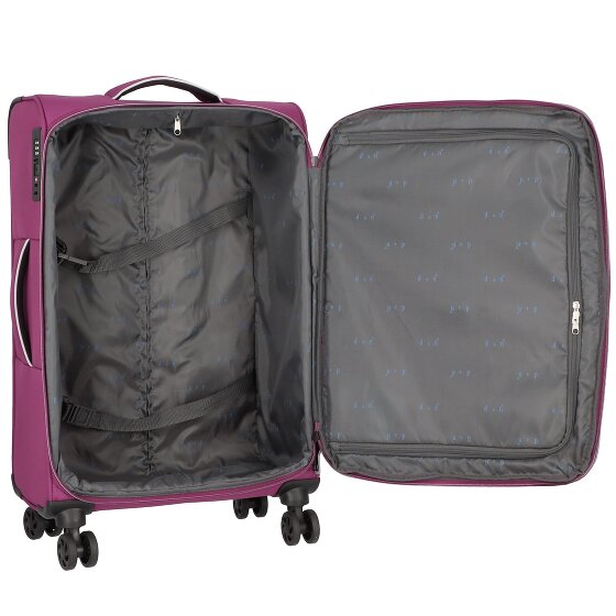 d&n Travel Line 9204 4 wielen Trolley M 66 cm met uitbreidingsplooi