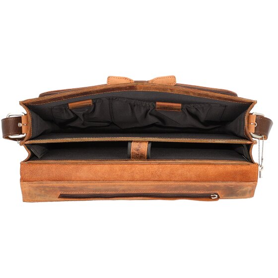 Plevier Retro Darwin Koffer Leer 41 cm Laptop compartiment