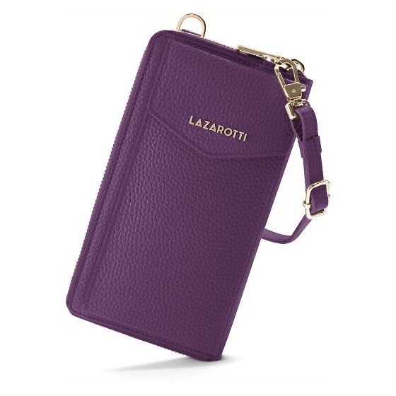 Lazarotti Bologna Leren Zip-Around Portemonnee Mobiel Telefoonhoesje Leer 19 cm