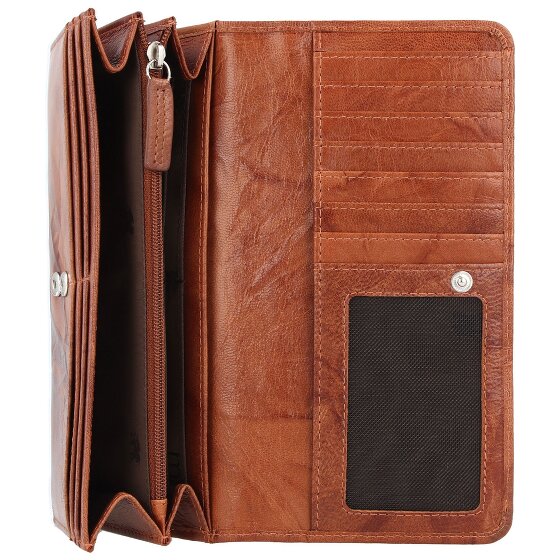 mano Donna Aurona Portemonnee RFID Leer 19 cm