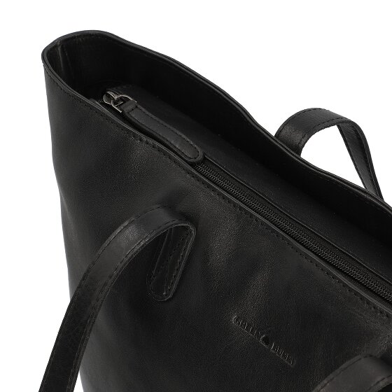 Greenburry Pure Black Shopper Tas Leer 35 cm Laptop compartiment