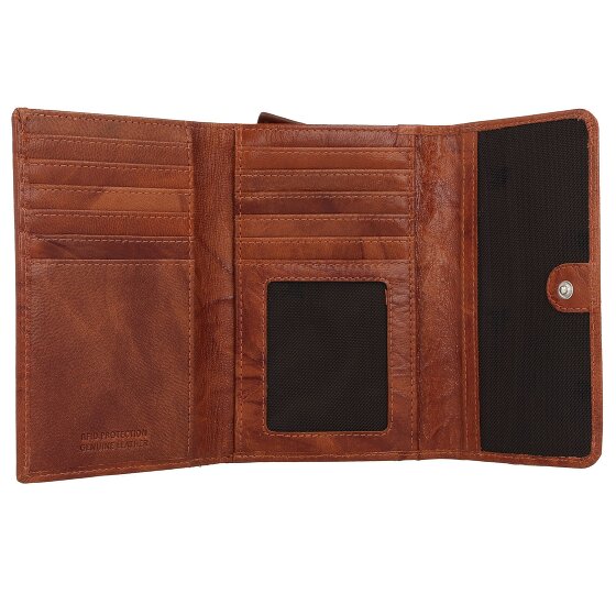 mano Donna Aurona Portemonnee RFID Leer 14,5 cm