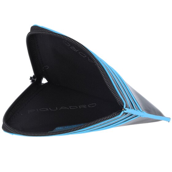 Piquadro Blauw vierkant creditcard etui RFID leer 11 cm