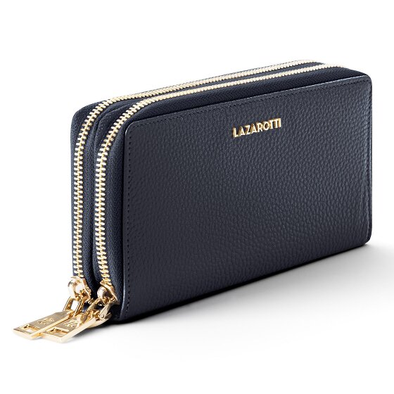 Lazarotti Bologna Leer XL Dubbele Zip-Around Portemonnee RFID Leer 20 cm