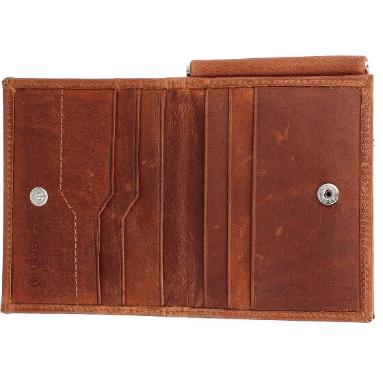 Mika Portemonnee RFID leer 11 cm met geldclip