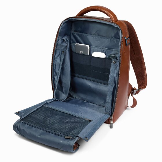 Piquadro Blue Square Dagrugzak RFID-bescherming Leer 39 cm Laptop compartiment