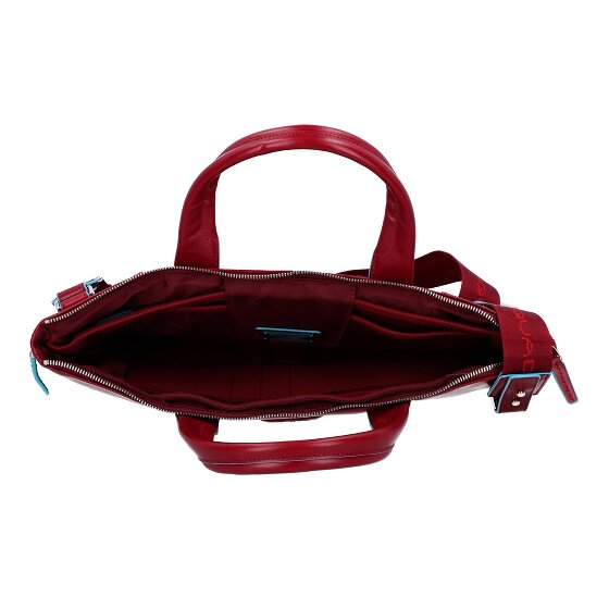 Piquadro Blauwe vierkante aktetas Leer 42 cm Laptop compartiment