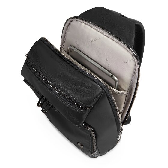 Piquadro Monospalla schoudertas leer 31 cm